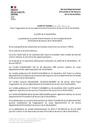 Arrêté 70-2025-01-15-00004 du 15 janvier 2025 fixant l'organisation du SDIS